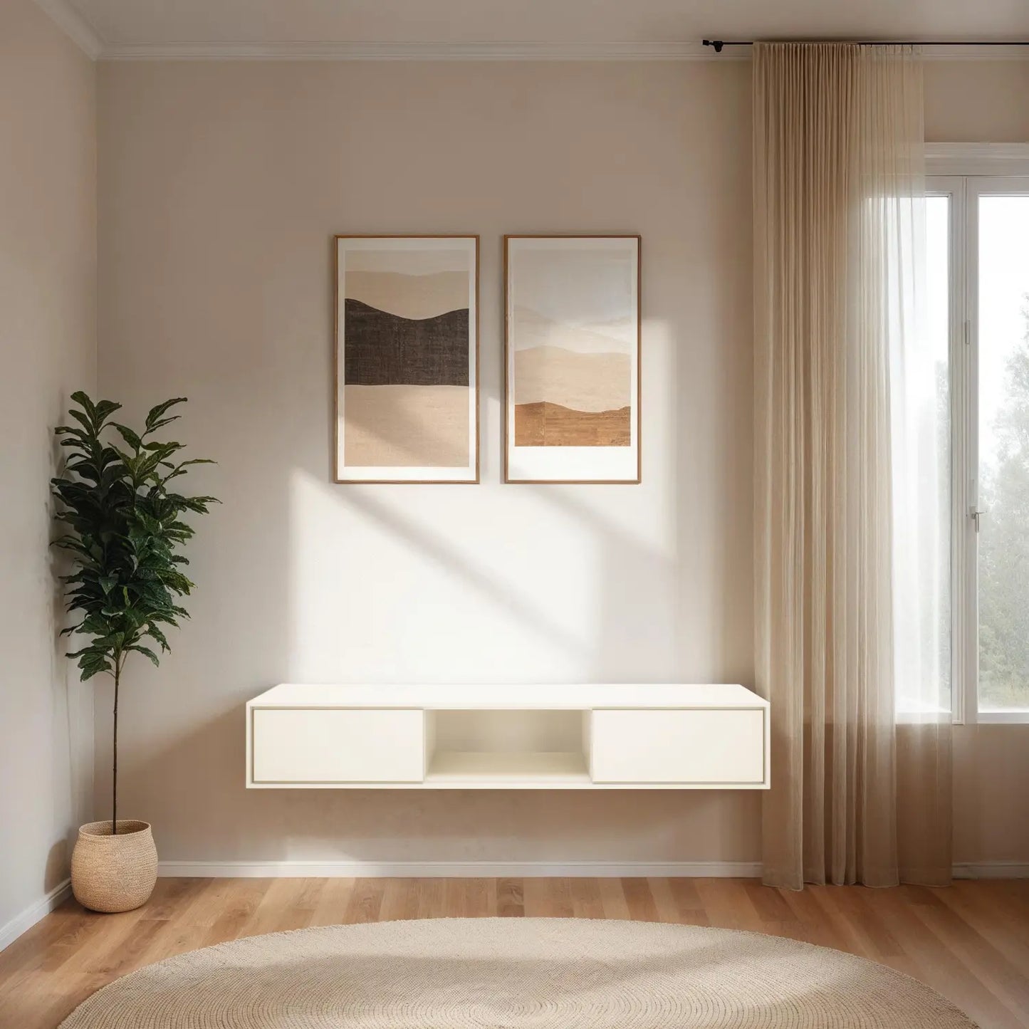 Design tv meubel - 135 cm - wit - open vak