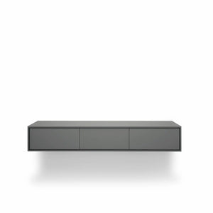 Design tv meubel - 135 cm - zijdegrijs - 3 deuren