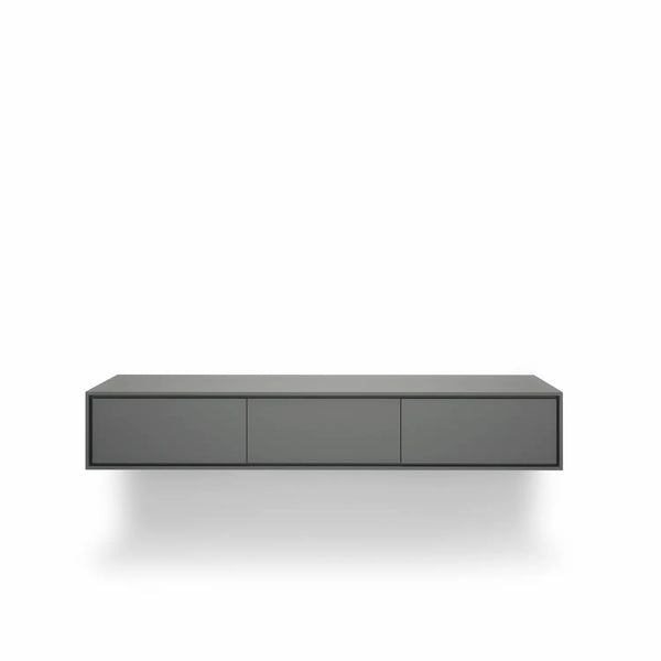 Design tv meubel - 135 cm - zijdegrijs - 3 deuren