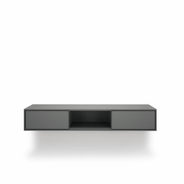 Design tv meubel - 135 cm - zijdegrijs - open vak