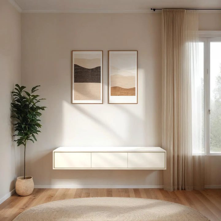 Design tv meubel - 135 cm - wit - 3 deuren